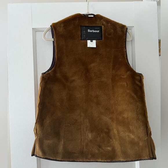 🆕 NWOT Barbour Warm Pile Waistcoat Zip-In Liner Brown - 34 - Picture 3 of 11
